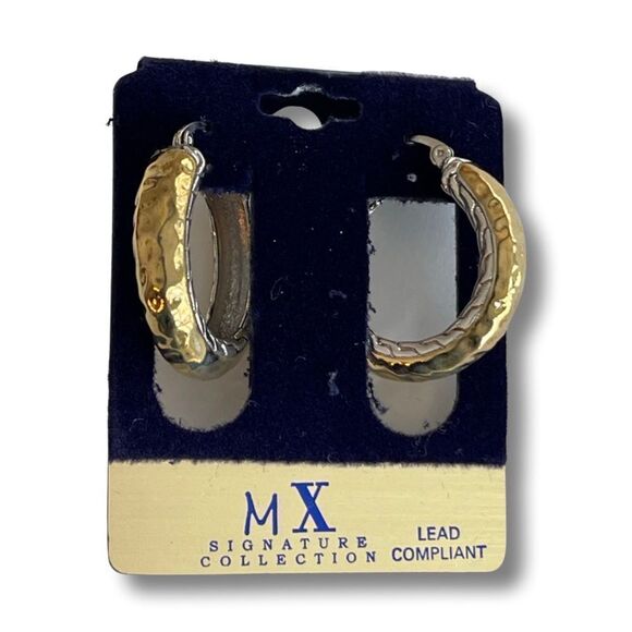 Large Textured Hoop Earrings in Gold and Silver - NWT - Picture 8 of 8